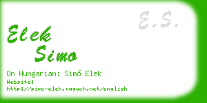 elek simo business card