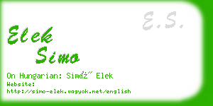 elek simo business card